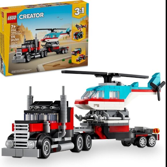 Lego Other - LEGO Creator 3 in 1 Flatbed Truck with Helicopter Toy to Propeller Plane or SVU